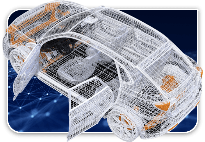 A rendering of an electric vehicle