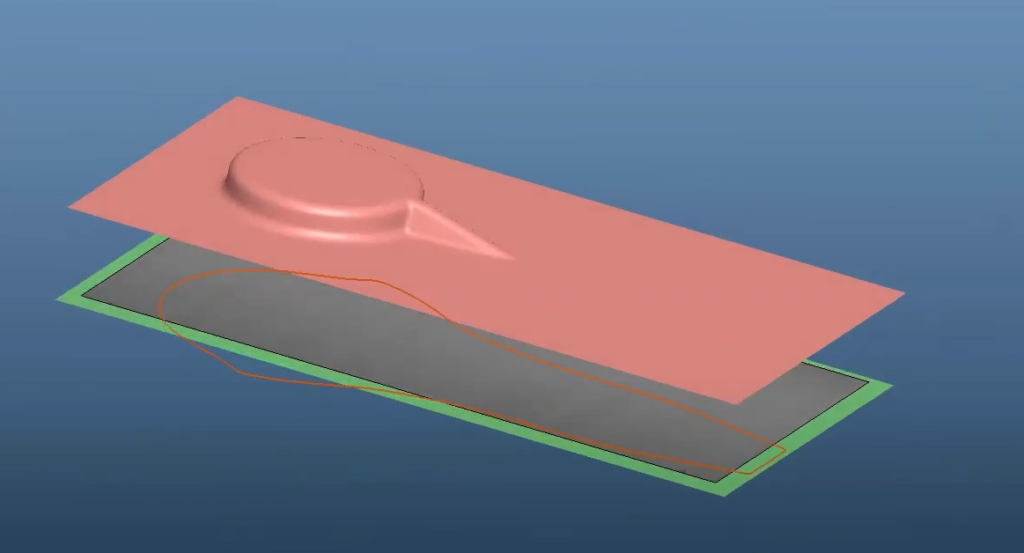 showcasing the first step in a trim line development simulation