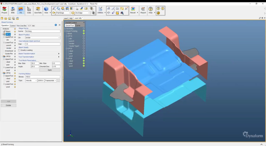 Dynaform 6.1: Blank & Trim Line Development