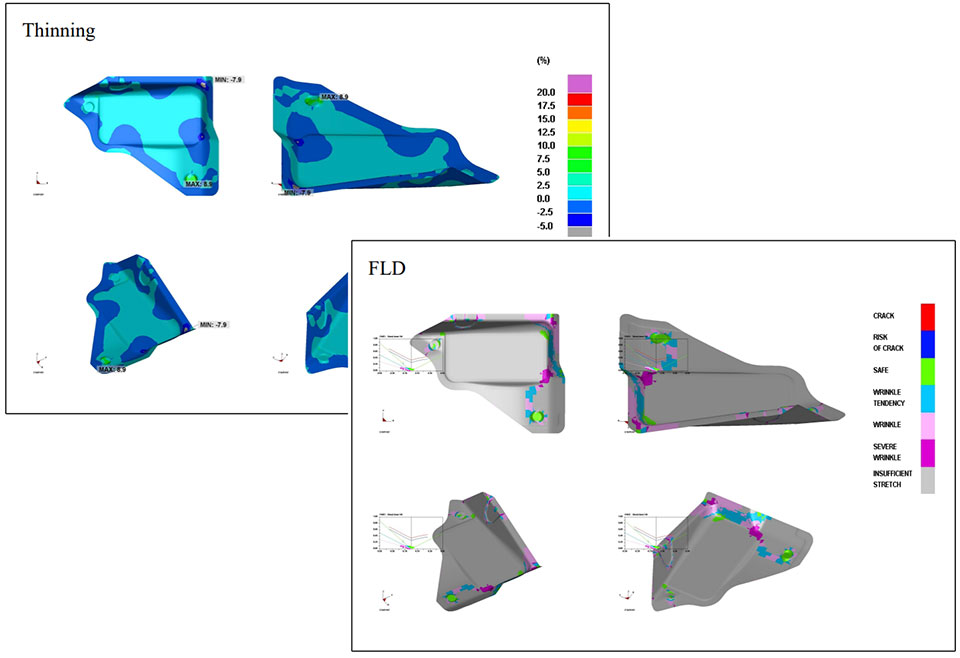 Examples of Dynaform Sheetmetal Unfolding and Analysis
