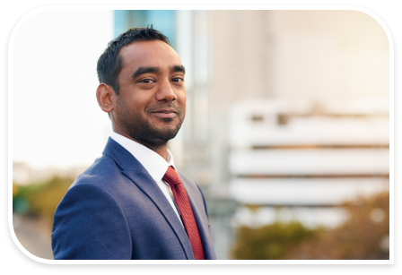 A smiling man in a suit