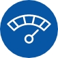 Icon of a speedometer at full speed